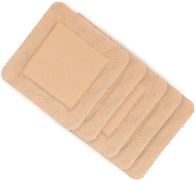 Beautyyy Silikonschaum-Wundverband, wasserdicht, 9,9 x 9,9 cm, beige, 5 Stück - Bild 1