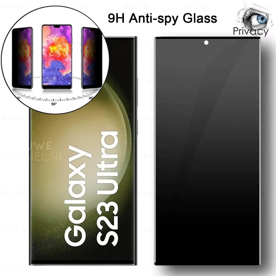 2er-Set Samsung Galaxy S23 Ultra und S24 Ultra sowie S24 Plus 5G Privatsphäre Panzerglas Anti-Spion Displayschutz - Bild 3