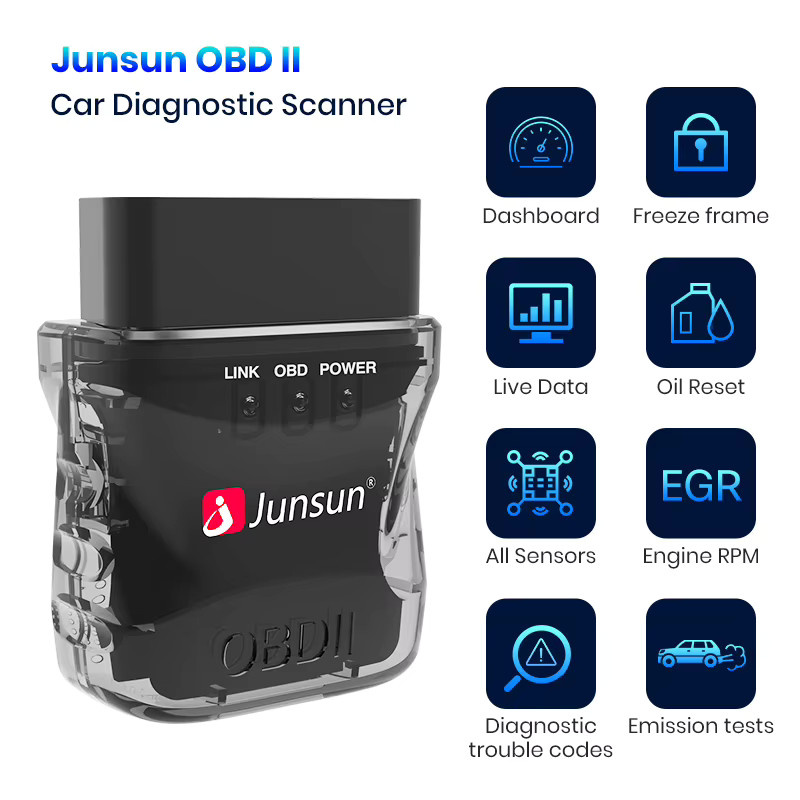 Junsun Bluetooth OBD2 Adapter Mini ELM327 für Android Headunit zur Auto-Diagnose und Scanner-Funktion - Bild 3