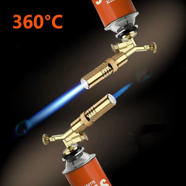 Tragbarer Butan-Schweißbrenner in Gold als Hochtemperatur-Gasbrenner für Outdoor, Camping und BBQ - Bild 1
