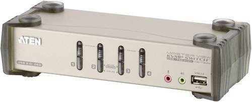 ATEN CS1734B KVM-Switch mit Audio und USB 2.0 für 4 Benutzer, Desktop-Modell mit USB-A und 3,5 mm Klinkenanschluss - Bild 1