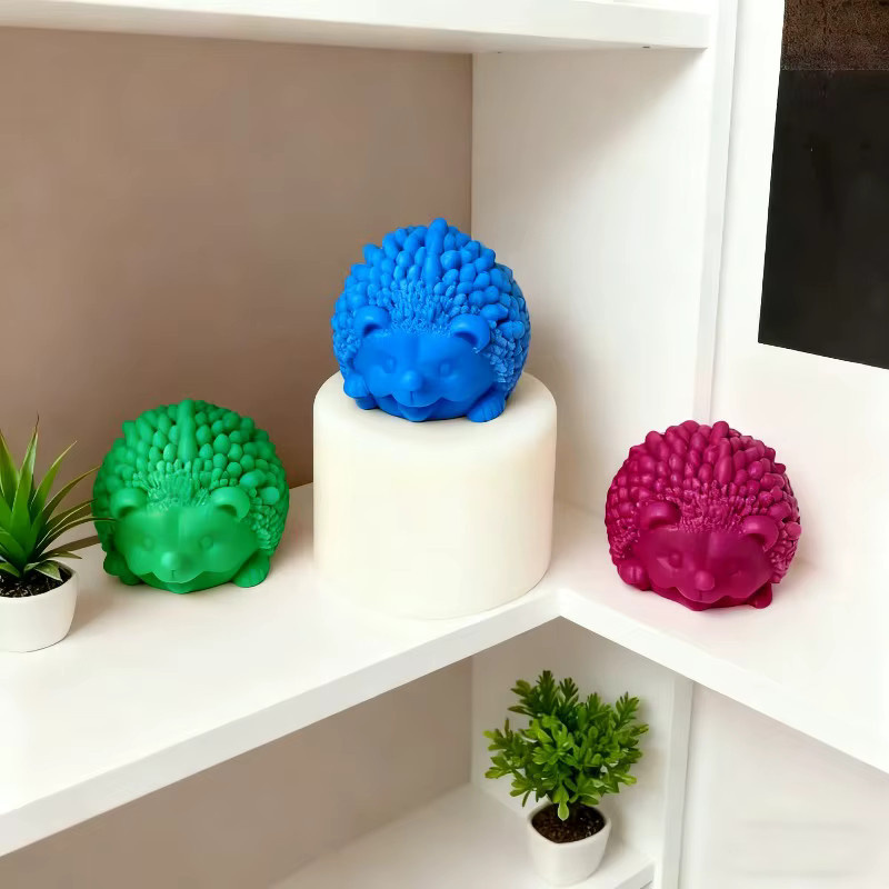 LONTL Silikonform für 3D Igel Kerzen, Gussform für Gips, Harz und Zement, Mehrfarbig - Bild 3