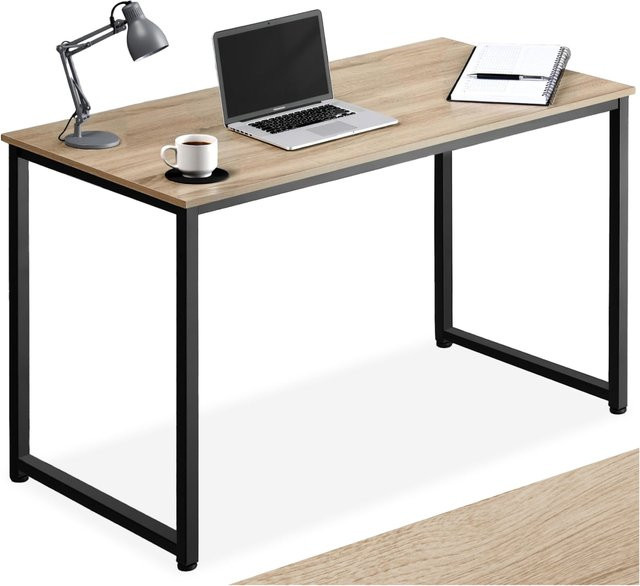 tectake Schreibtisch im Industrial Style aus Stahl und Spanplatte, Schwarz/Braun, B/T/H: 140 x 59 x 76,5 cm - Bild 1