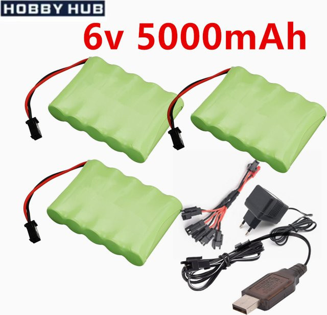 RC.BURST NiMH-Akku-Pack 6V 5000mAh mit USB-Ladegerät in Grün für RC-Spielzeuge - Bild 1