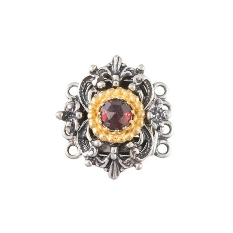 SIGO Schließe für Kropfkette, 925 Silber, Granat - Bild 1