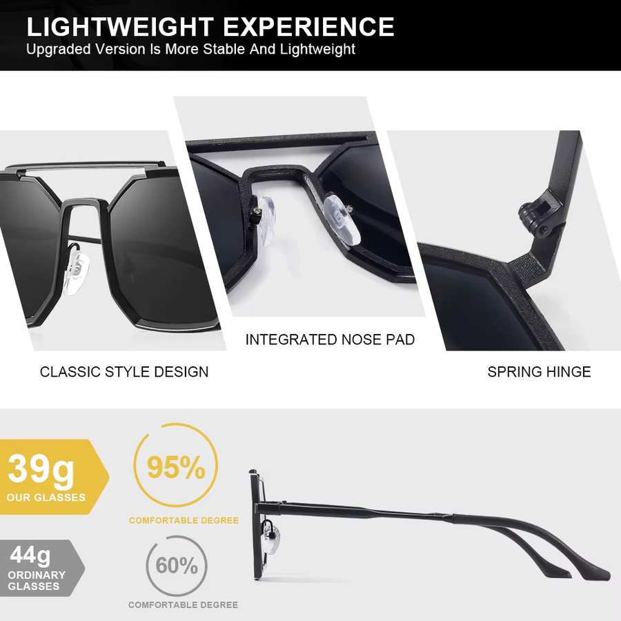 CRIXALIS Sonnenbrille, Quadrat, Vollrand, Metall, Unisex - Bild 4