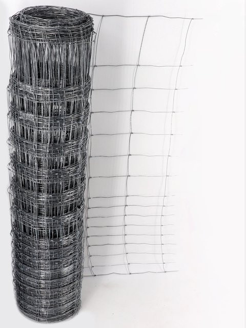 Aquagart Wildzaun Knotengeflecht aus verzinktem Stahl, Farbe: Silber, Länge: 100 m, Höhe: 150 cm, Maschenweite: 30 x 2 cm - Bild 1