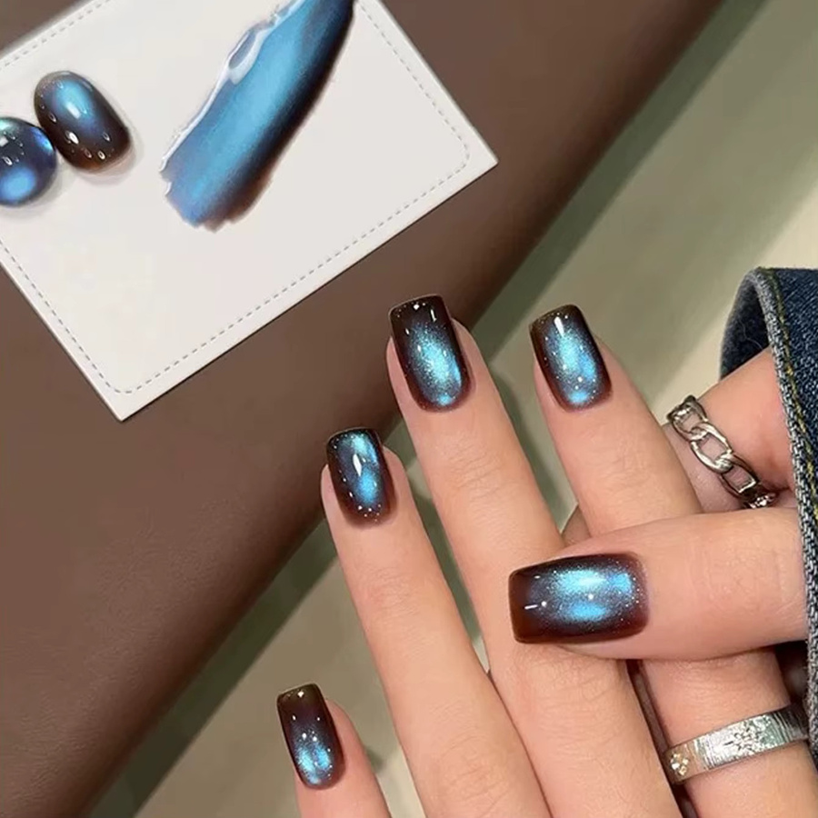 SHAKA Katzenaugen-Nagellack, Schimmernd, Braun Blau - Bild 3