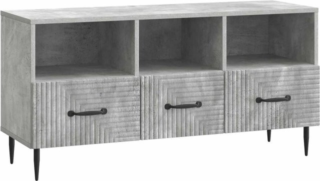 vidaXL TV-Schrank modern in Betongrau mit Medienfächern, B/T/H: 102 x 34,5 x 50 cm - Bild 1