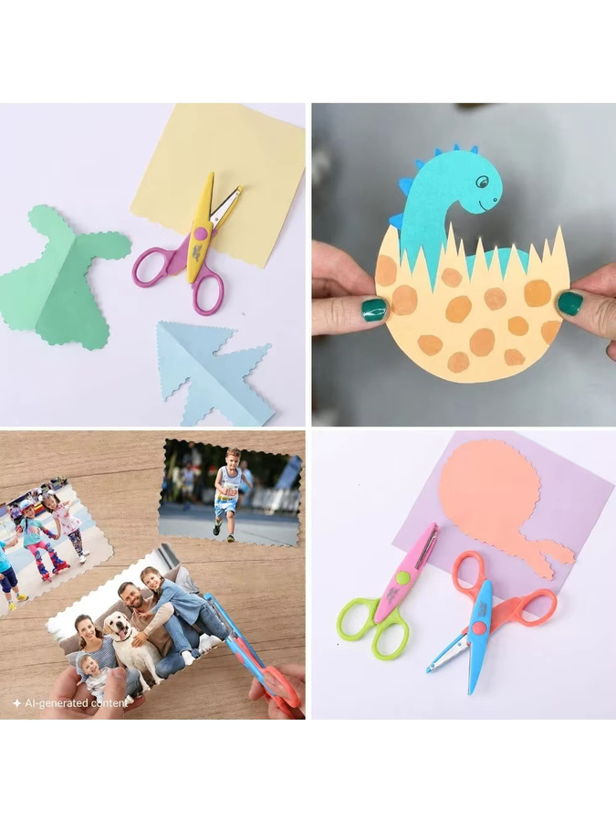 6er-Pack dekorative Zickzack-Bastelscheren in Pastellfarben für Scrapbooking und Musterdesign - Bild 3
