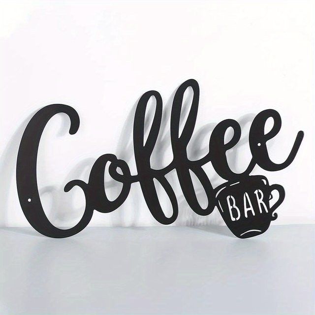 CIFBUY Kaffee-Wandschild aus Metall in Schwarz zur Wanddekoration für deine Kaffeebar - Bild 1