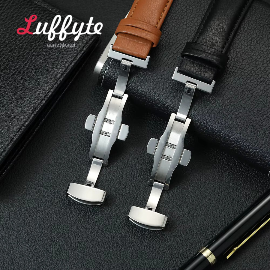 luffyte Smartwatch-Armband PU-Leder, Schwarz, Unisex - Bild 1