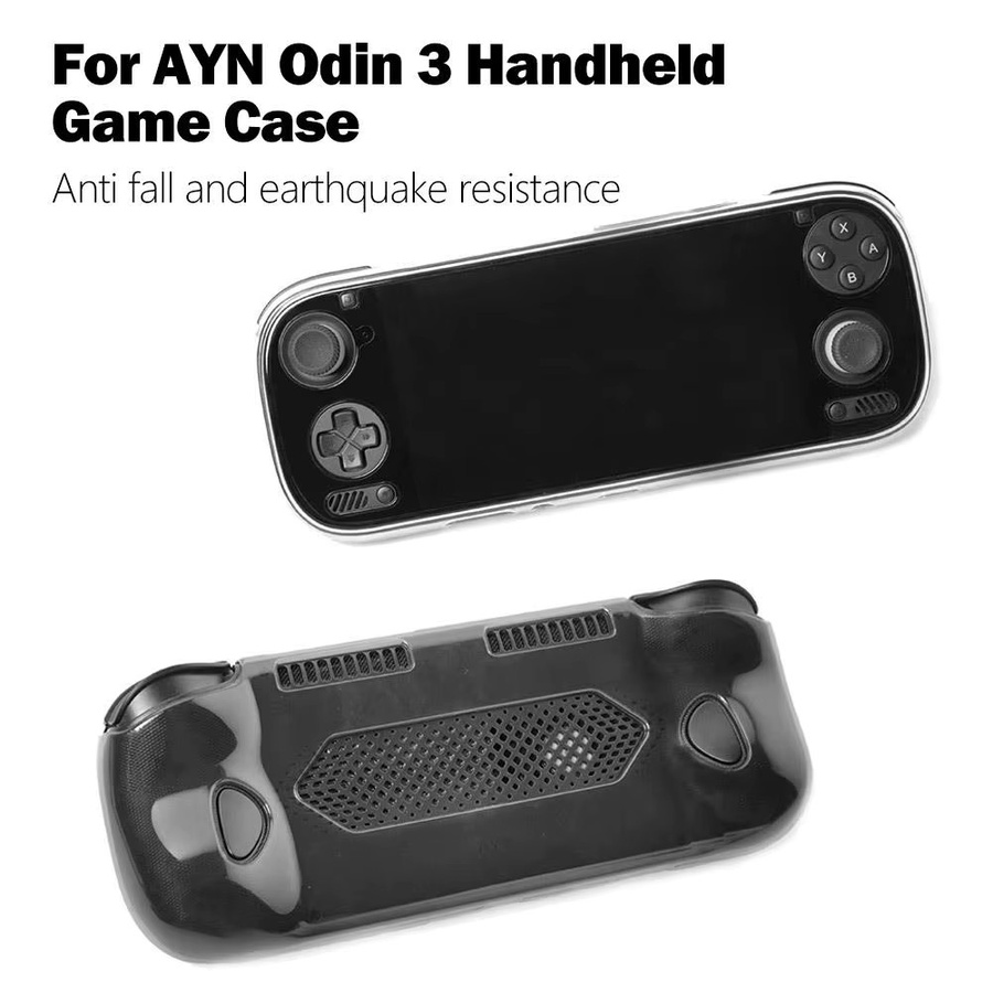 AYN Odin Schutzhülle aus TPU, sturzsichere und vibrationsdämpfende Abdeckung, transparent/schwarz - Bild 4