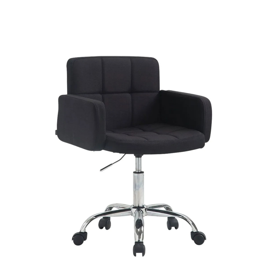 DELUKE Arbeitshocker ZÜRICH Drehhocker mit Rollen aus Stoff in Schwarz, B/T/H: 60 x 52 x 75 cm - Bild 2