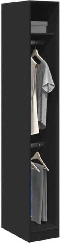 Vidaxl Kleiderschrank Schwarz Modern Minimalistisch aus Holzwerkstoff B: 30 cm, T: 20 cm, H: 200 cm - Bild 1