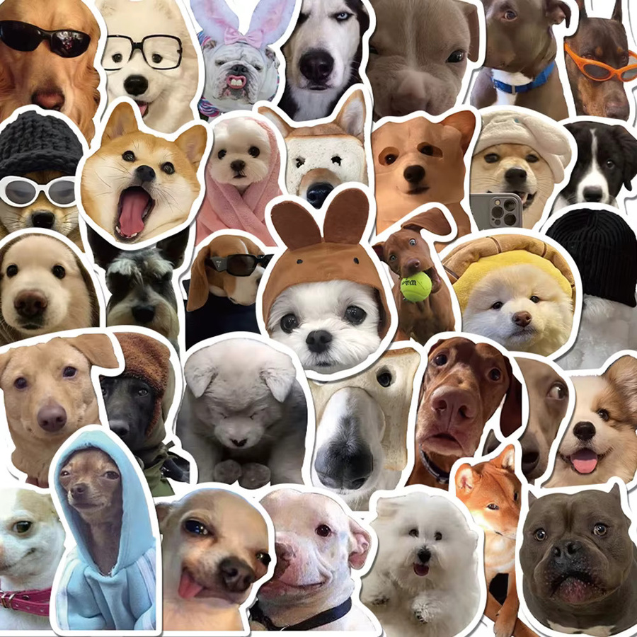 Rspctou Lustige Hunde-Meme Tiersticker in Multicolour für Wasserflaschen, Schreibwaren und Handys - Bild 2