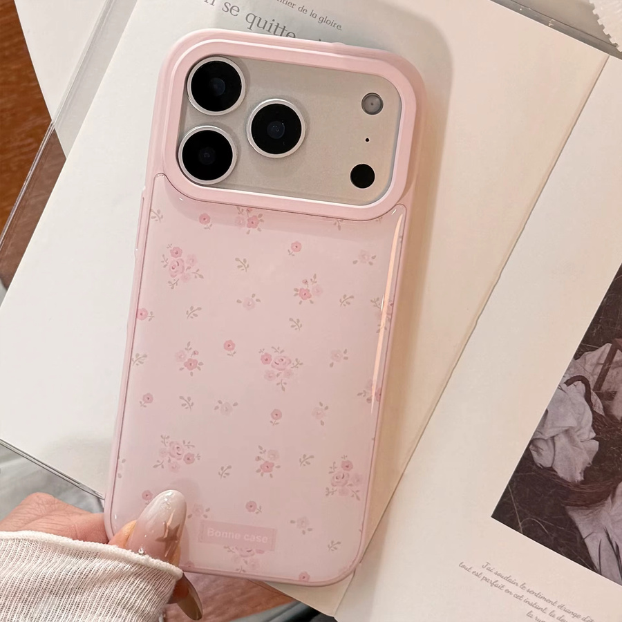 Stoßfeste Schutzhülle für Apple iPhone 17 16 15 14 13 Pro Max Plus Air mit rosa Rosenblüten in Pink - Bild 2