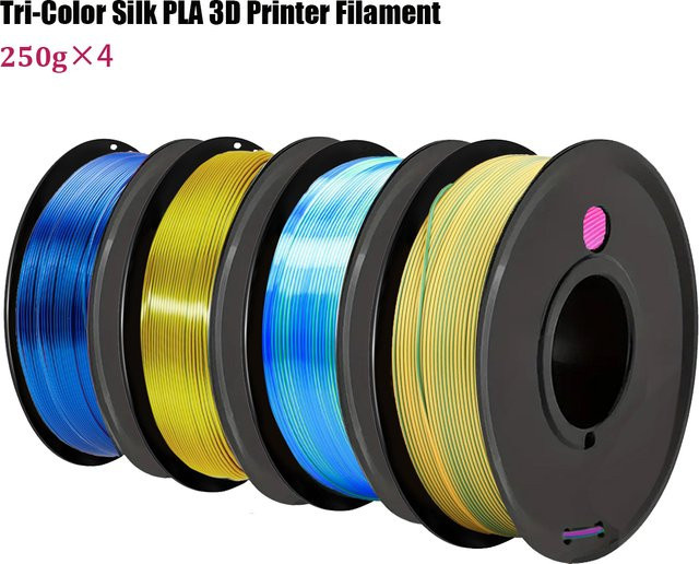3D Maliang Tri-Tone Silk PLA 3D-Drucker-Filament 1,75 mm Aurora Color Shift Multicolour, 4 x 250 g - Bild 1