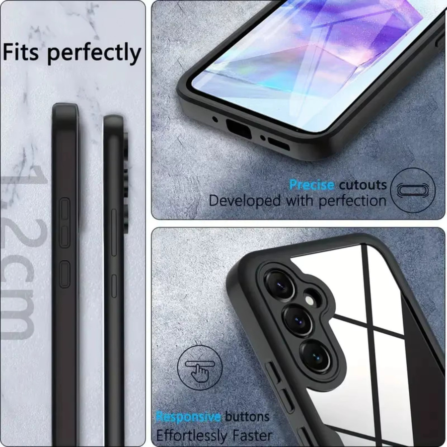 360 Grad All-Inclusive Displayschutzhülle für Samsung Galaxy A57 A56 A55 Serie in Schwarz oder Lila - Bild 3