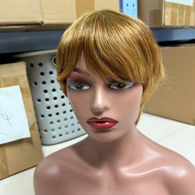 Linhua Pixie Cut Perücke, Echthaar, Brasilianisches Haar, Gerade, Damen - Bild 1