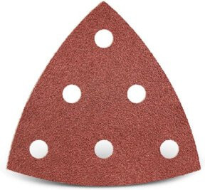 Menzer Klett-Schleifblätter für Multischleifer, Durchmesser: 9,3 cm, Körnung: K180, 6-Loch, Farbe: Rot, 50er Packung - Bild 1