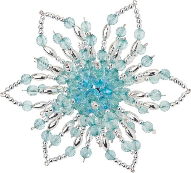 Zauberperle Perlenstern-Komplettset Crystal Blue in Blau aus Kunststoff und Draht für die Weihnachts- und Winterzeit - Bild 1