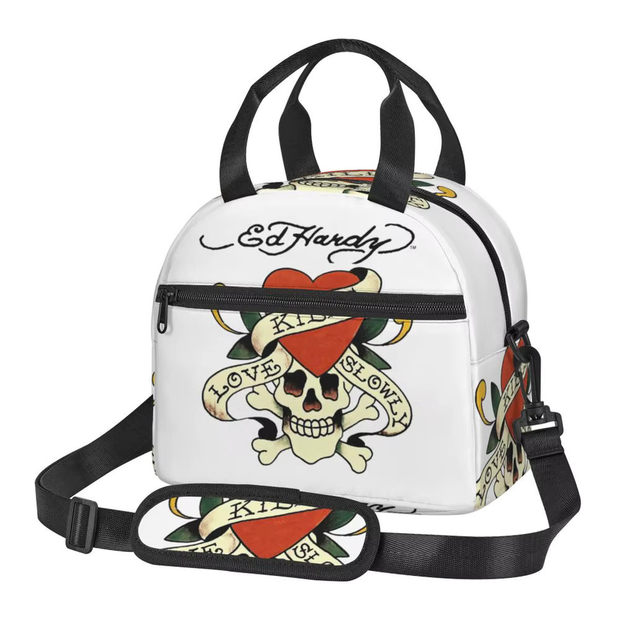 Ed Hardy Love Kills Slowly Isolierte Lunchtasche für Damen in Weiß - Bild 5