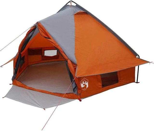 vidaXL Teepee Zelt mit Dach in Grau und Orange B/T/H: 490 x 410 x 210 cm - Bild 1