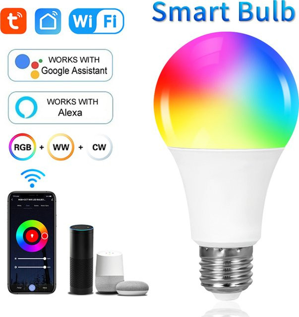 Tuya Smart WiFi LED-Glühbirne E27 mit App-Steuerung und Sprachsteuerung für Amazon Alexa und Google Assistant von GGBEE - Bild 1