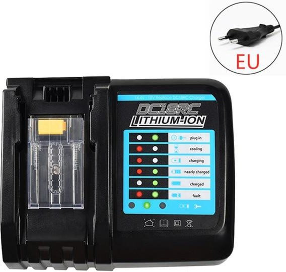 Makita DC18RC Ladegerät für 18V und 14,4V Li-Ion Akkus, Schwarz - Bild 1