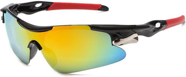YM01-FASHION Sonnenbrille, Unisex, Halbrand, Kunststoff, black, yellow - Bild 1