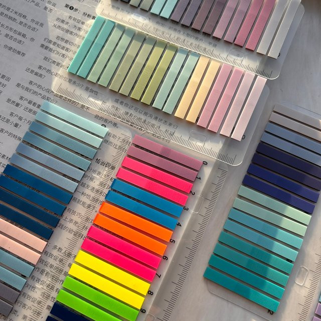 KindFuny Index-Haftnotizen Set, 6 Packungen bunte Memo-Tags und Lesezeichen als Etiketten für Büro und Studium, Mehrfarbig - Bild 1