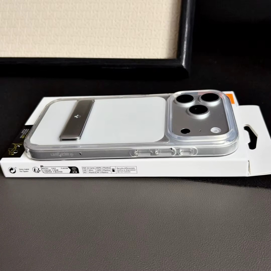 Spigen Ultra Hybrid Schutzhülle für iPhone in Transparent mit Klappständer und Schutzabdeckung - Bild 5