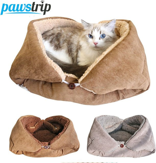 Pawstrip Faltbares Katzenbett für kleine Hunde und Kätzchen, Warmes und verdicktes Haustierbett für den Innenbereich - Bild 1