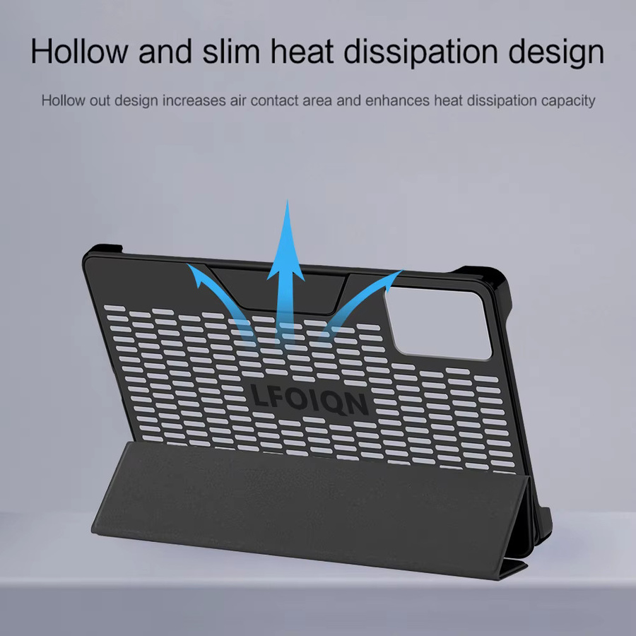 AJIUYU Smart Case für Lenovo Legion Y700 2025 3. Generation 8,8 Zoll TB-321FU Game Tablet Schutzhülle mit Flip Stand und Wärmeableitung in Schwarz - Bild 2