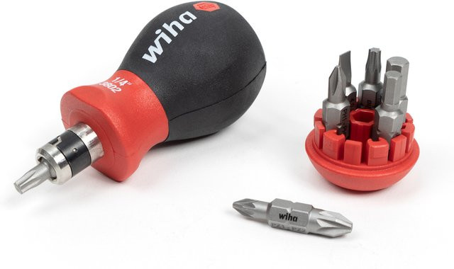 Wiha Stubby-Schraubendreher mit magnetischem Bit-Magazin und 6 Torx-Bits in Rot-Schwarz - Bild 1
