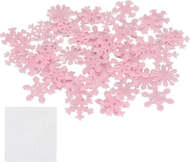 50 Stück Koogeelife Weihnachts Wandaufkleber Leuchtend in Rosa zur Dekoration - Bild 1