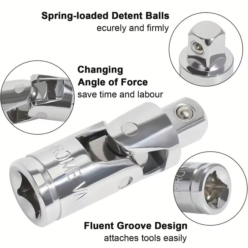 Universal Joint Air Impact Socket Schwenkbares Steckschlüsselsatz Set in Silber mit 1/4 Zoll Antrieb - Bild 2