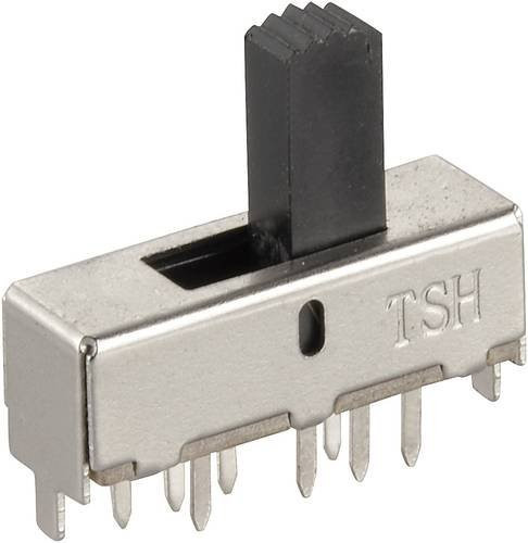 TRU COMPONENTS 6259488 Schiebeschalter 250 V/AC 1.5A 2 x Ein/Ein/Ein in Schwarz - Bild 1