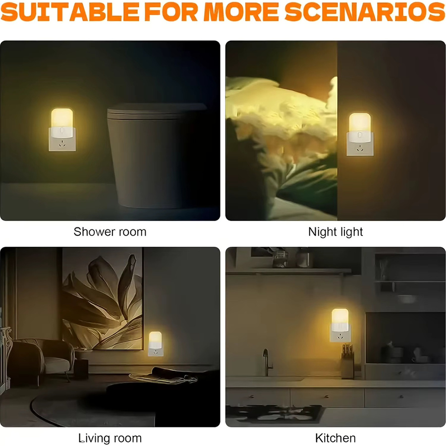 Ouelico LED-Nachtlicht zur Wandmontage in Weiß mit warmweißem Licht (2700 K) für Schlafzimmer, Wohnzimmer, Flure und Treppen - Bild 4