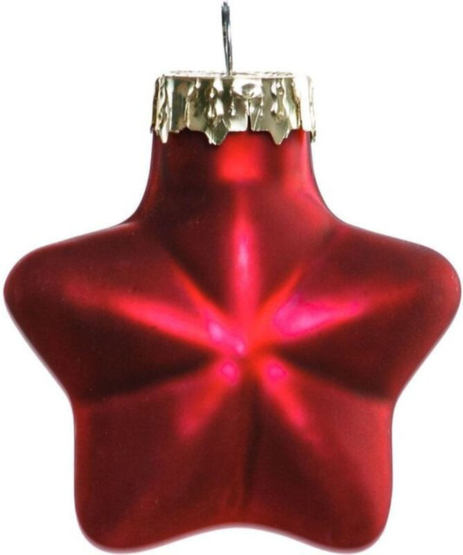Trendline Mini-Glas-Sterne Rot, 12 Stück, Durchmesser: 4 cm, Hängende Weihnachtsdekoration - Bild 1
