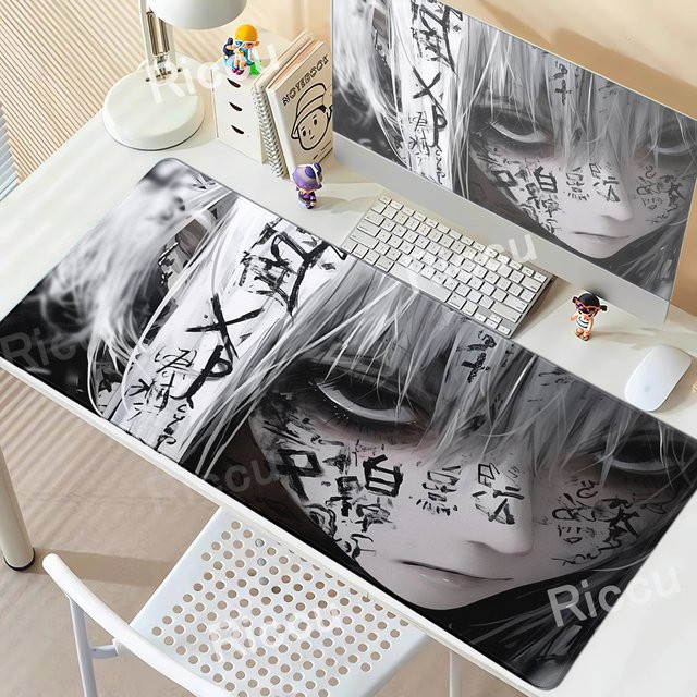 Anime Girl XXL Gaming Mauspad Riccu Schwarz Multicolour Rutschfeste Schreibtischunterlage für dein PC-Setup - Bild 1