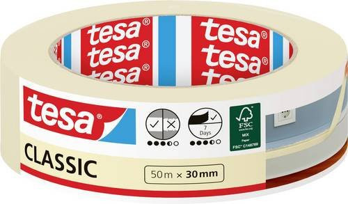 tesa Malerband Classic Masking Tape in Weiß, Breite: 30 mm, Länge: 50 m - Bild 1