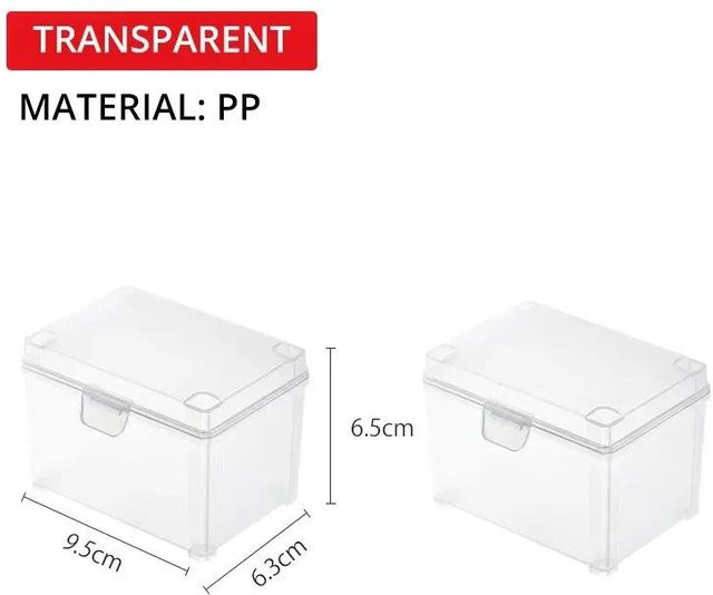 2er-Set Yiran Furniture Plastikkartenhüllen aus Kunststoff in Weiß, halbtransparent und matt mit Klappdeckel zur Aufbewahrung von Schmuck und Zubehör - Bild 1