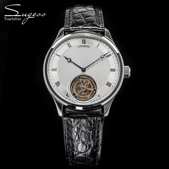 Sugess Armbanduhr Tourbillon, Mechanisch, Edelstahl, Leder, Herren - Bild 1