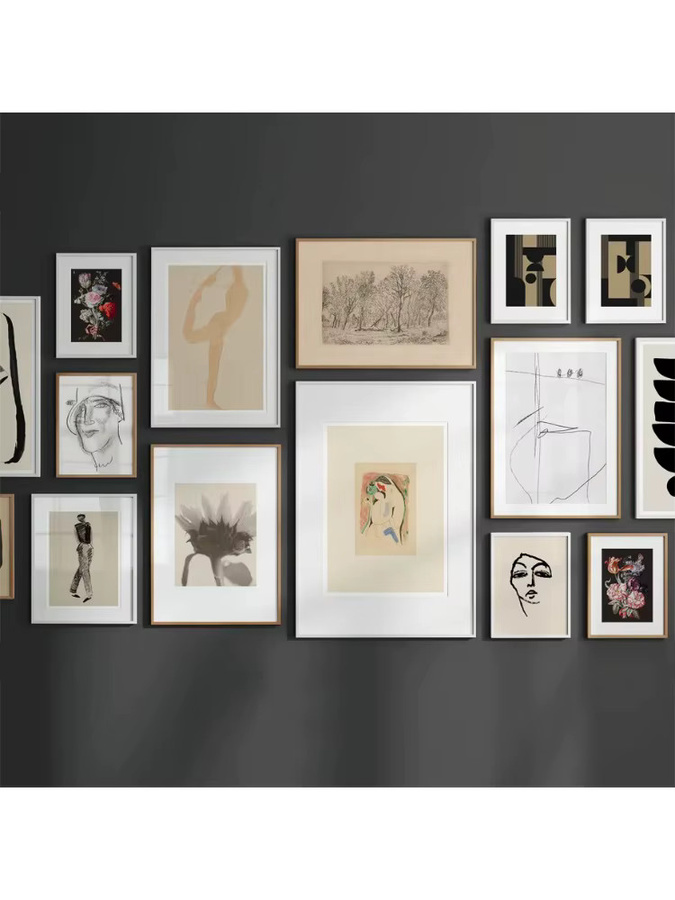 Potdemiel Leinwand Wandkunst Vintage Poster mit abstrakten Linien, Geometrie, Blumen, Figuren und Landschaften für dein Wohnzimmer - Bild 3