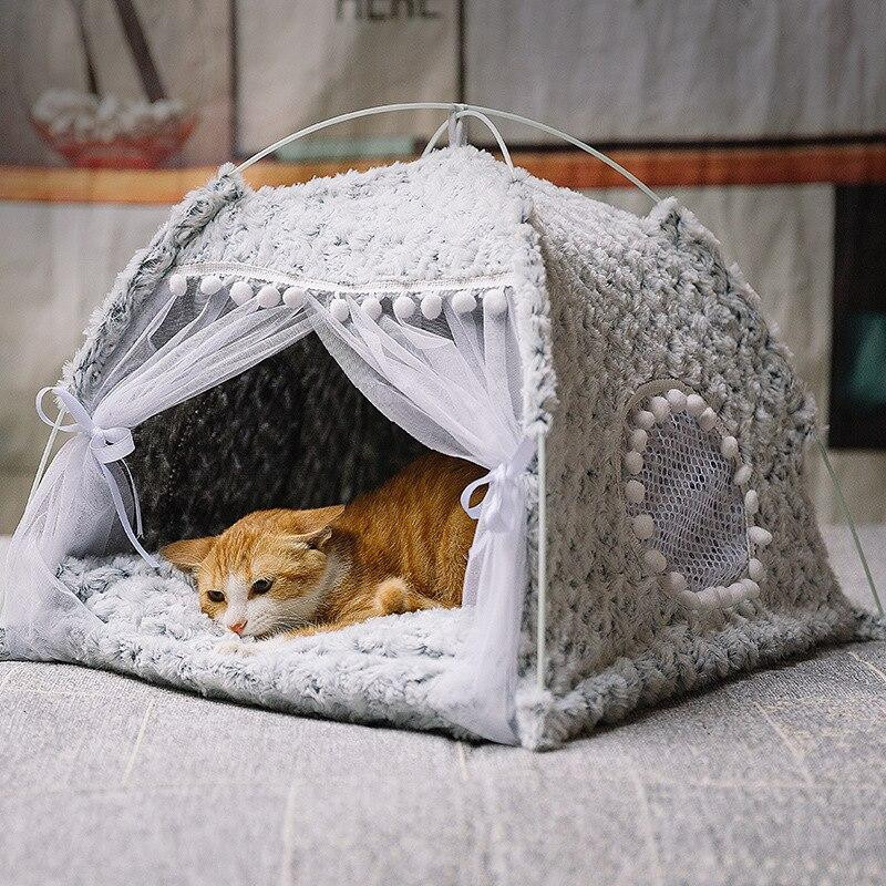 XIAOLANG Prinzessinnen-Katzenbett The General Tipi, gemütliche Hängematte und faltbares Katzenzelt mit Kissen, B/T/H: 36 x 36 x 32 cm - Bild 2