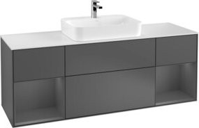 V&B Waschtischunterschrank Finion in Anthrazit lackiert, B/T/H: 160 x 60 x 50,1 cm - Bild 1