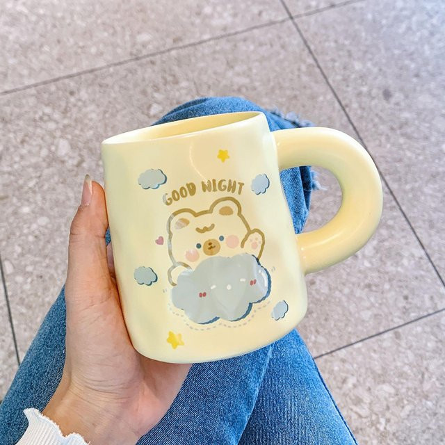 Hochwertige Keramiktasse von Yiran toy 1 in Gelb mit 450,5 ml Fassungsvermögen - Bild 1
