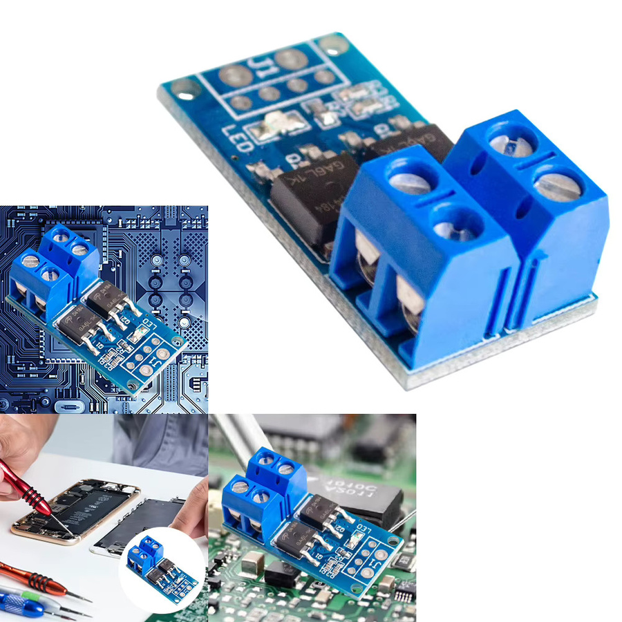 ALLOYSEED DC-Motorgeschwindigkeitsregler-Modul mit MOSFET-Schaltantrieb, 5V-36V, 15A-30A, 0-20KHz zur Helligkeitssteuerung in Blau - Bild 4